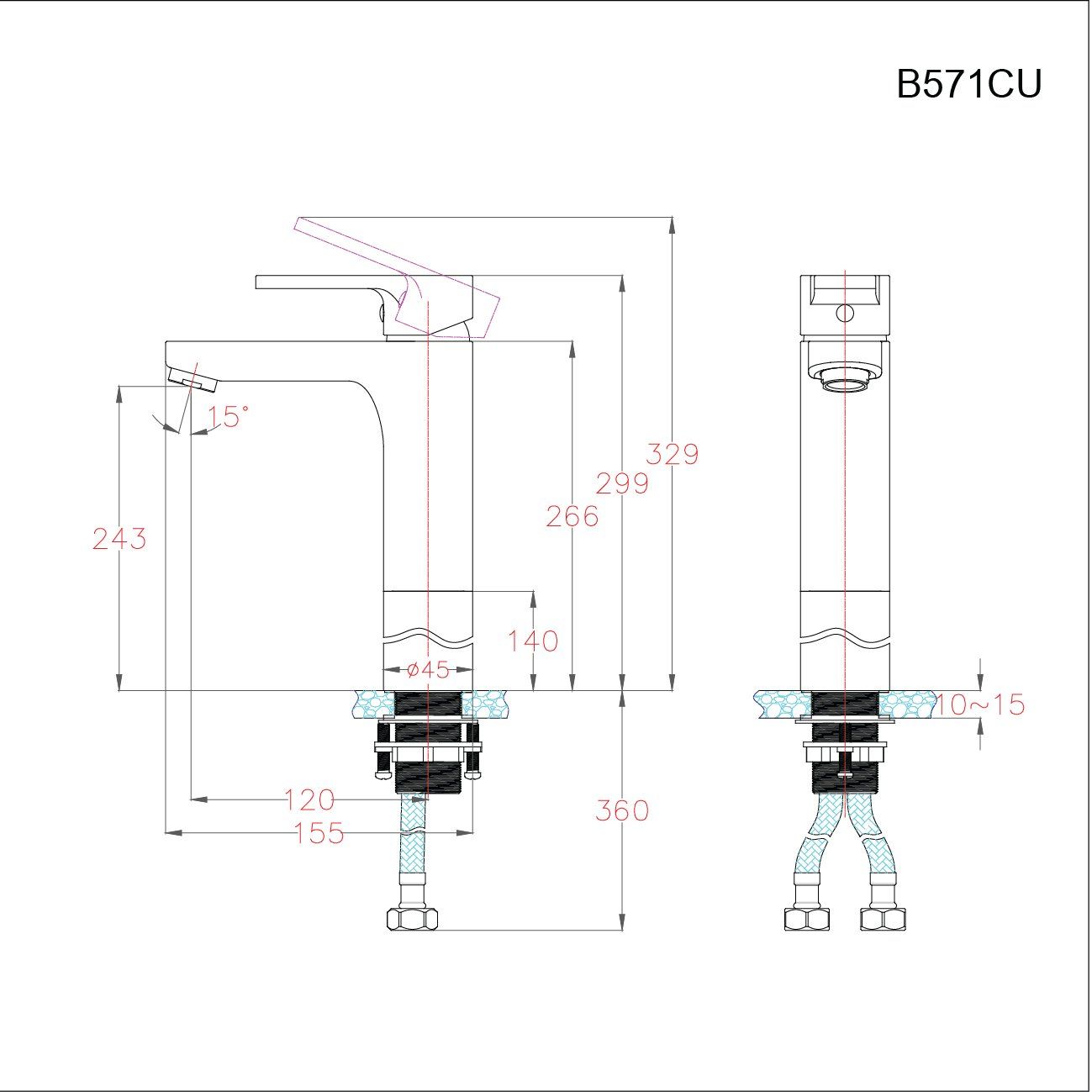  Vòi Lavabo Nóng Lạnh - B571CU 