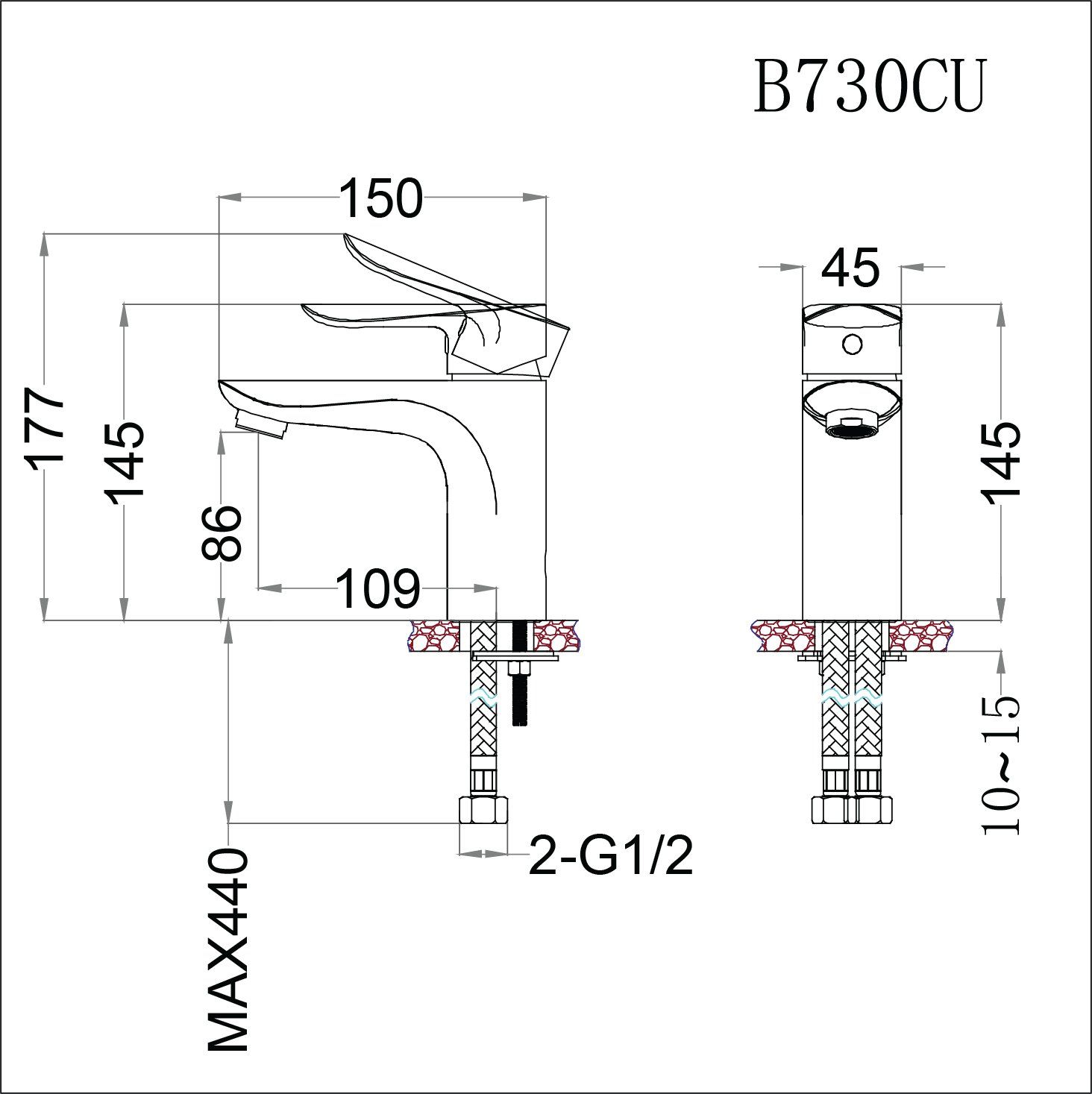 Vòi Lavabo Nóng Lạnh - B730CU 