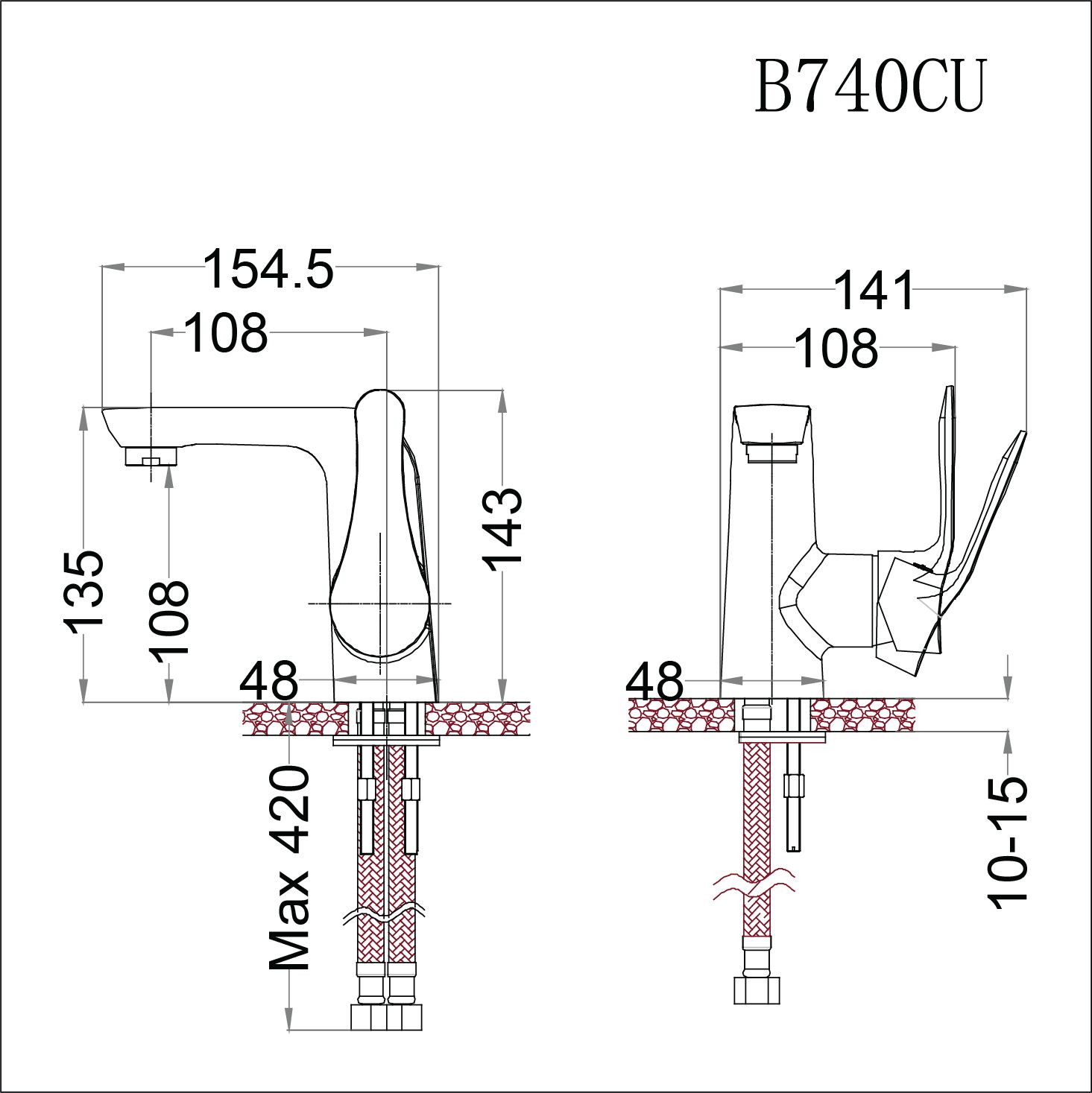  Vòi Lavabo Nóng Lạnh - B740CU 