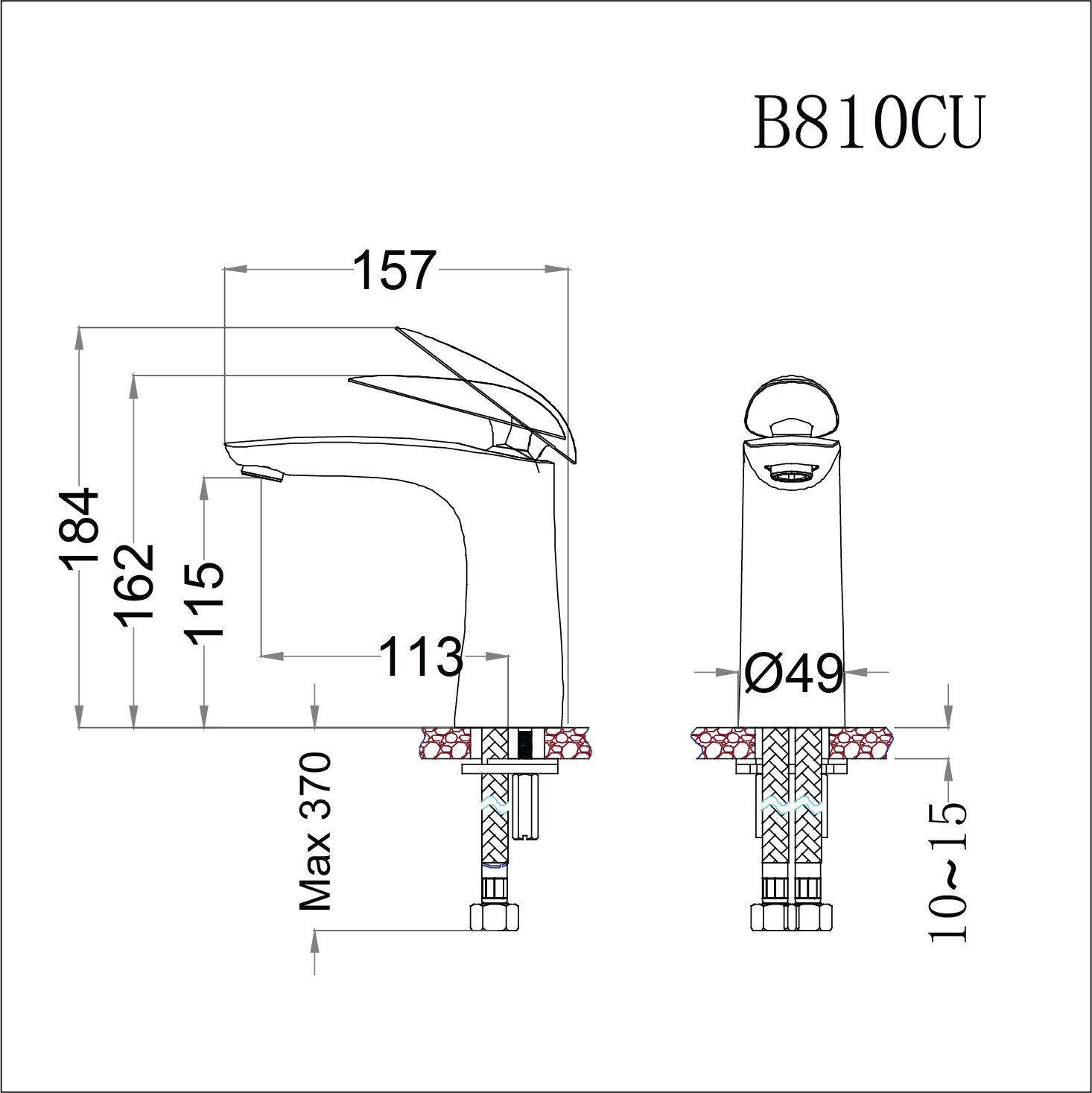  Vòi Lavabo Nóng Lạnh - B810CU 