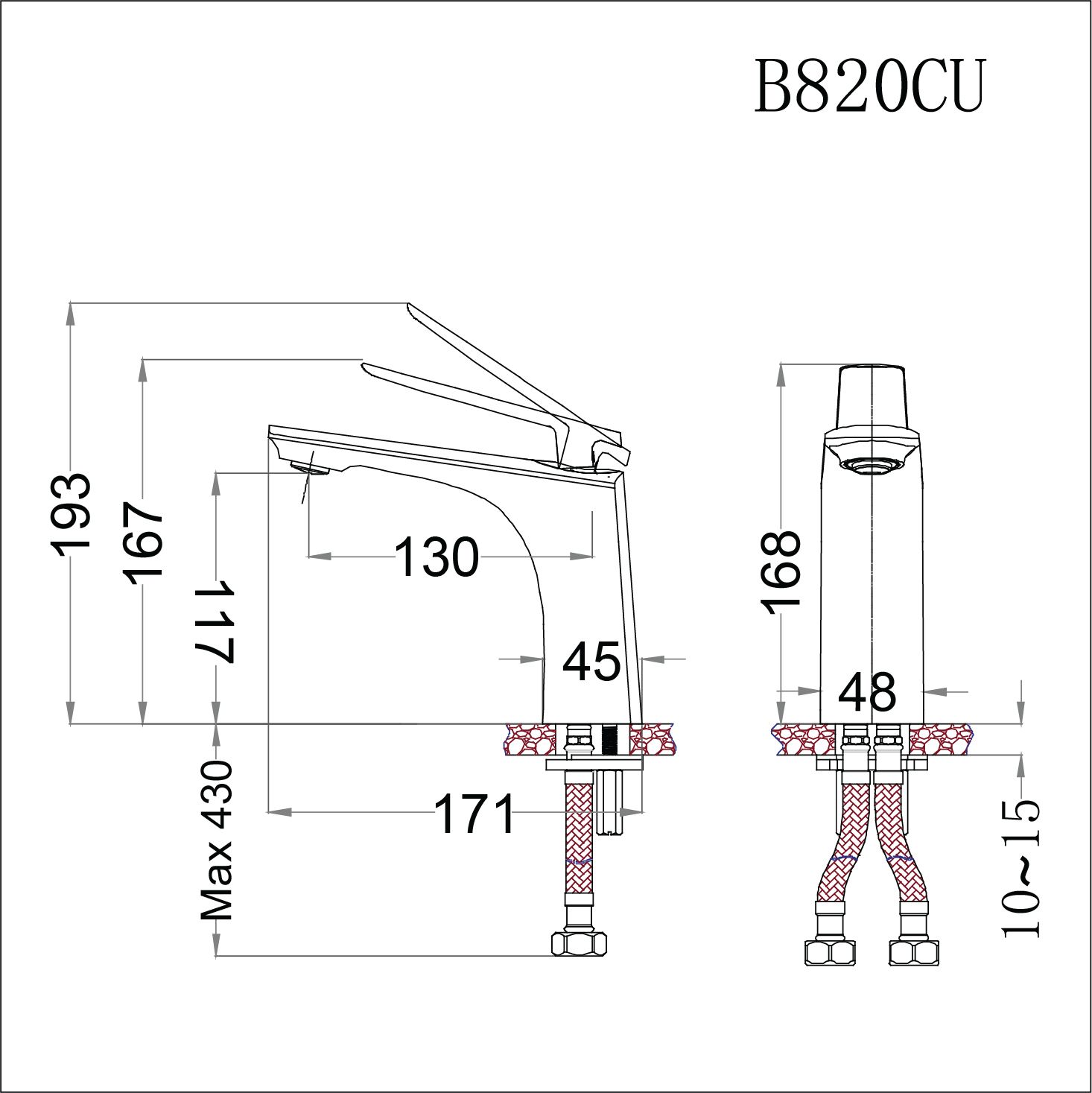  Vòi Lavabo Nóng Lạnh - B820CU 