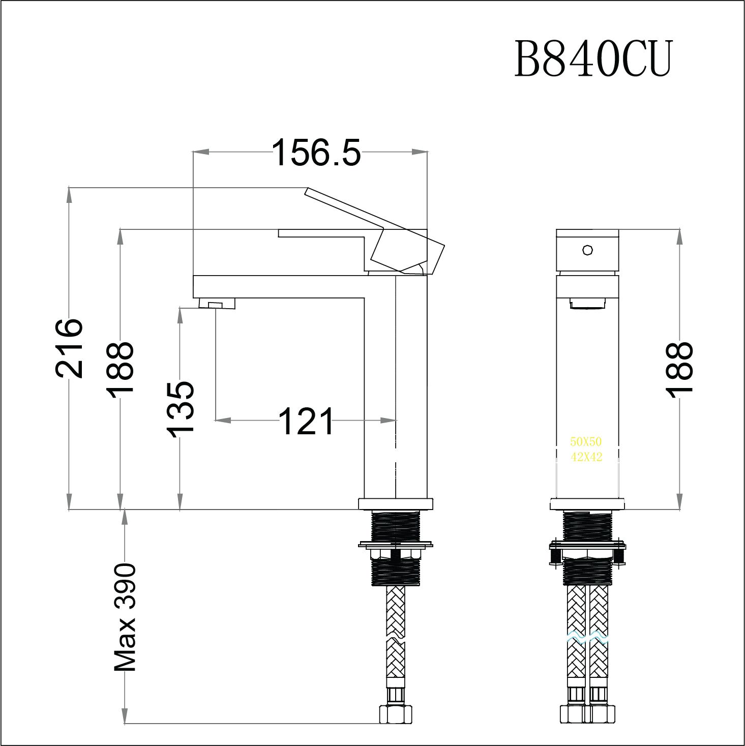  Vòi Lavabo Nóng Lạnh - B840CU 