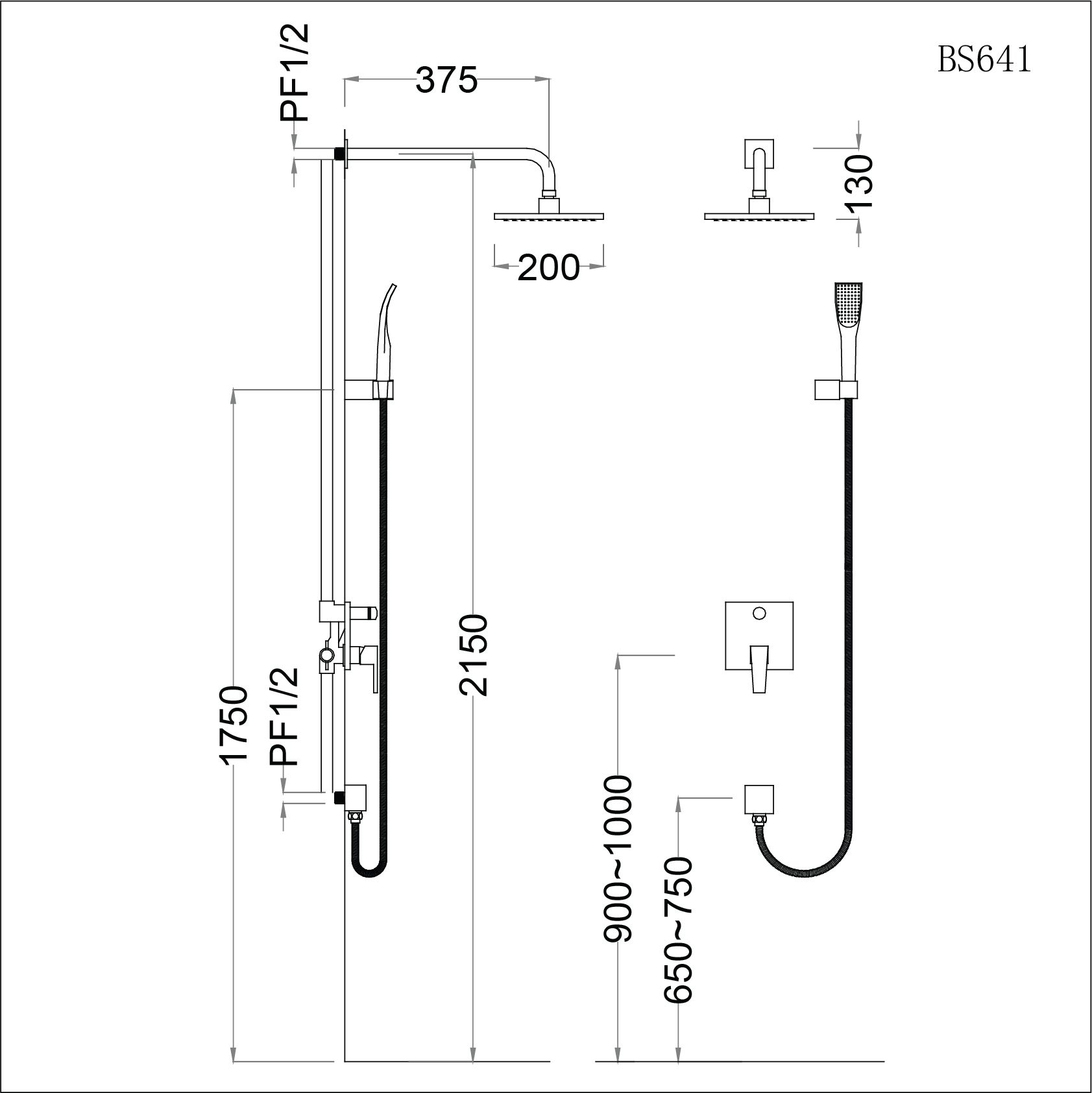  Vòi Sen Đứng Âm Tường - BS641 