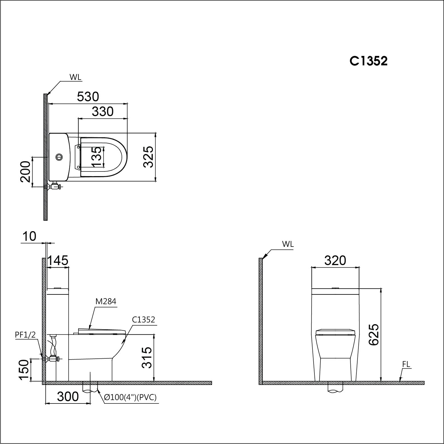  Bàn Cầu Trẻ Em - Một Khối - C1352 