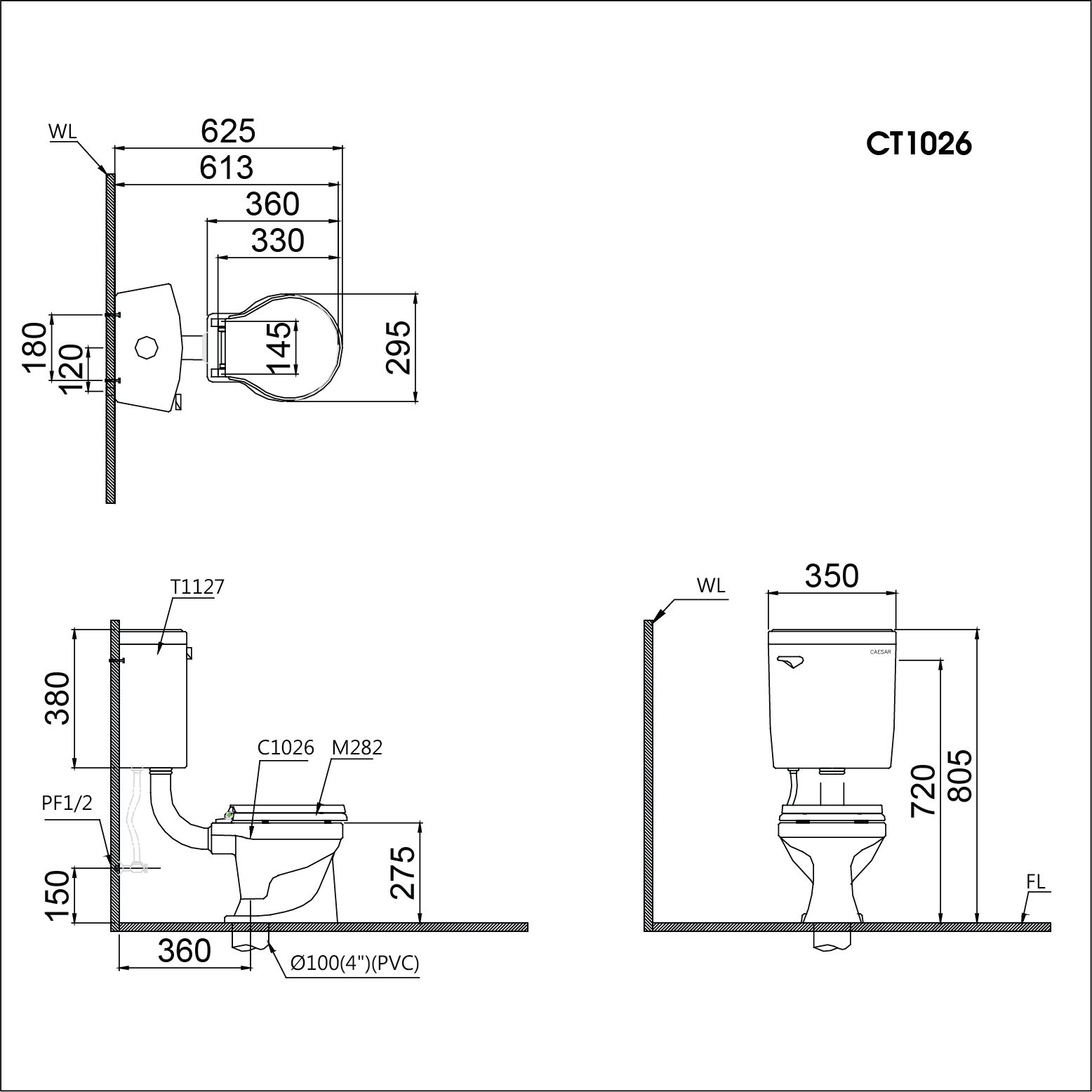  Bàn Cầu Trẻ Em - Hai Khối - CT1026 