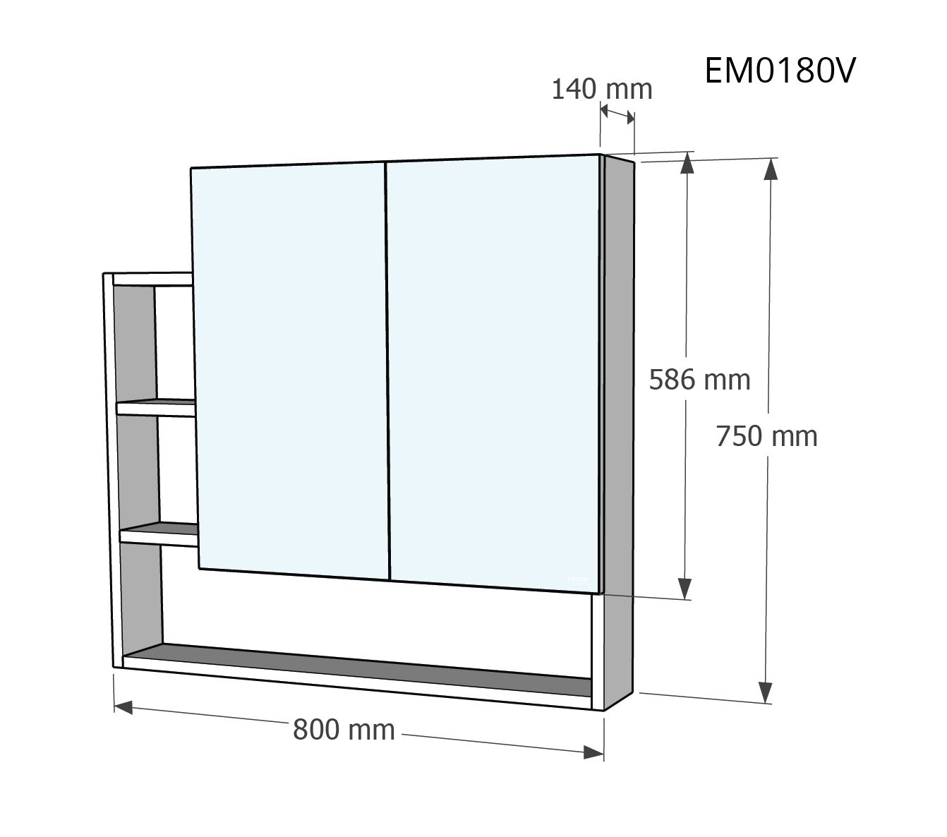  Tủ gương - EM0180V 