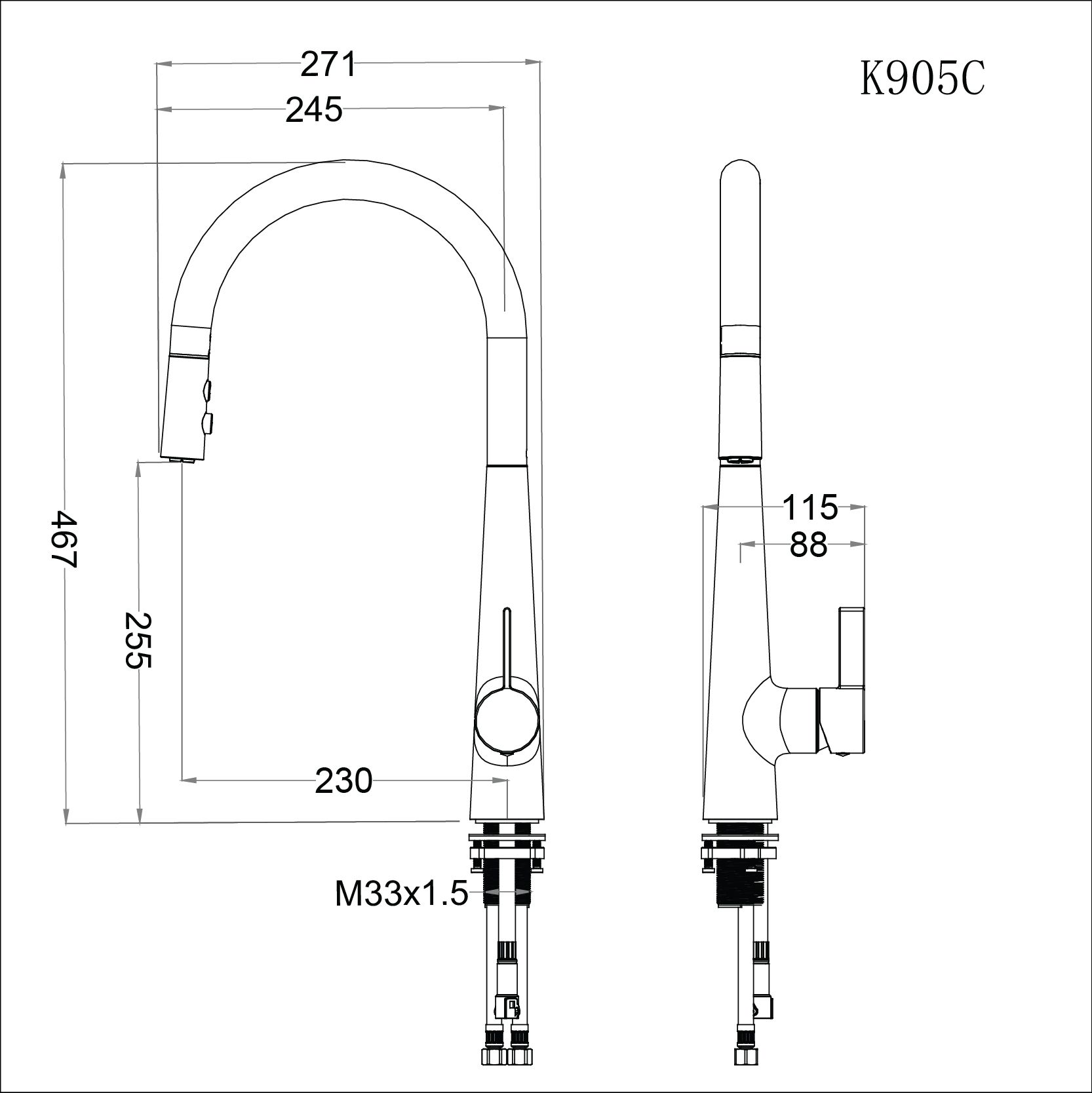  Vòi Bếp Nóng Lạnh - K905C 