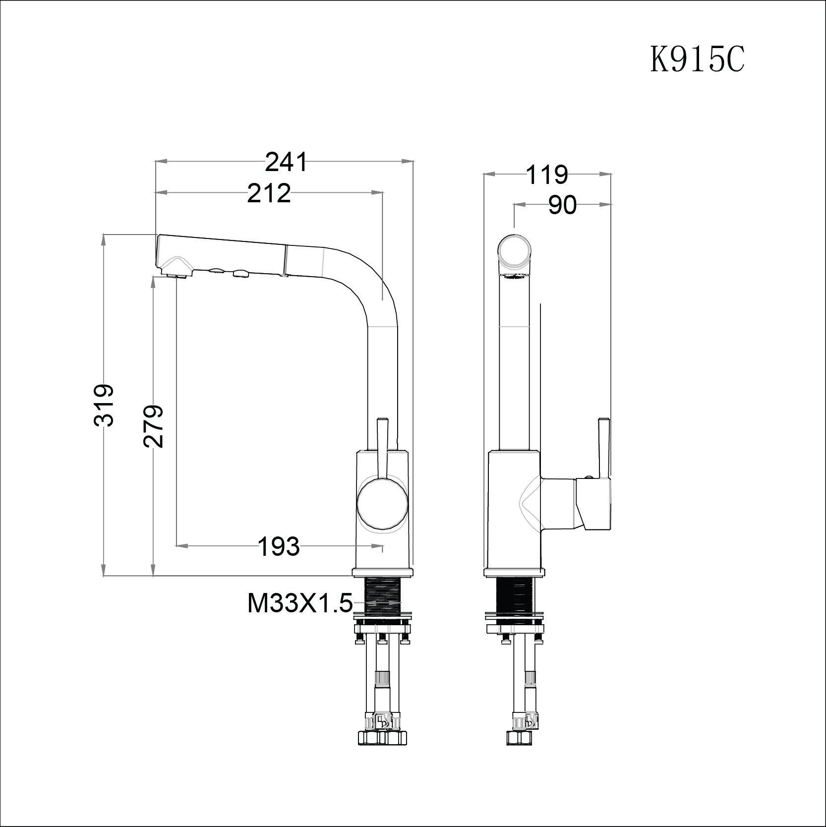  Vòi Bếp Nóng Lạnh - K915C 