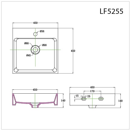  Lavabo Đặt Trên Bàn - LF5255 