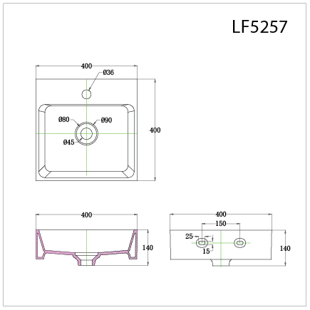  Lavabo Đặt Trên Bàn - LF5257 