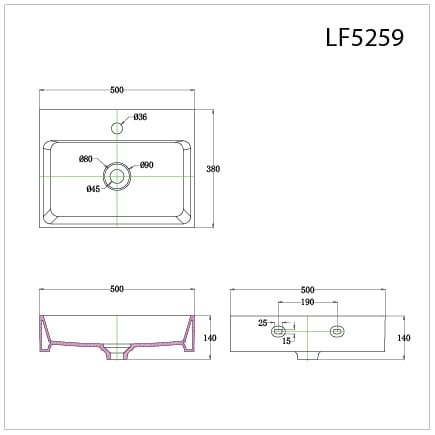  Lavabo Đặt Trên Bàn - LF5259 