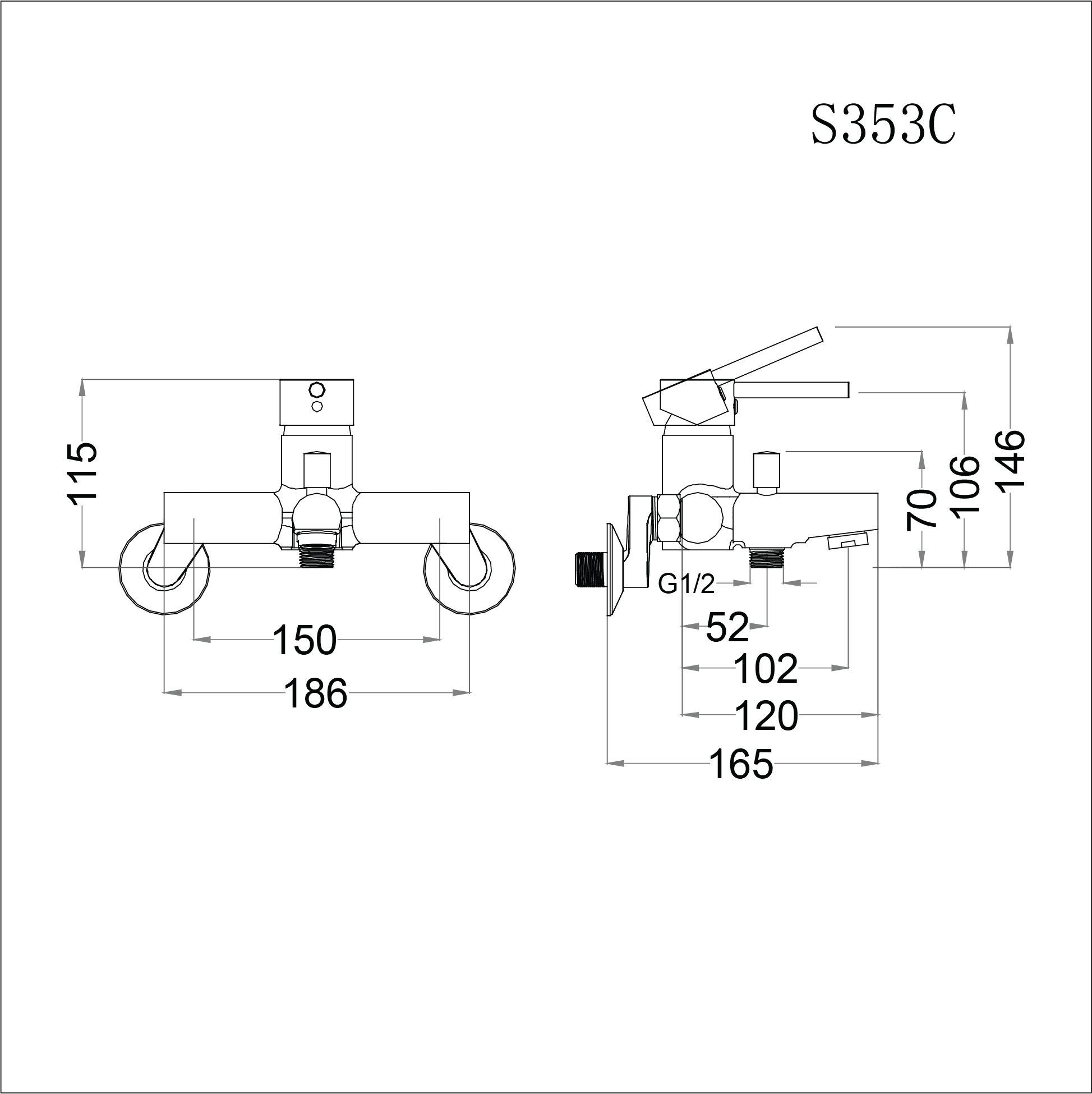  Vòi Sen Gạt Nóng Lạnh - S353C 