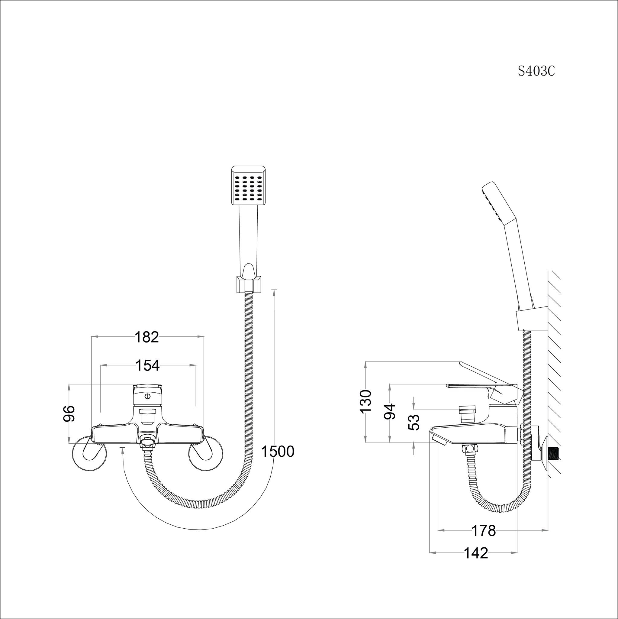  Vòi Sen Gạt Nóng Lạnh - S403C 