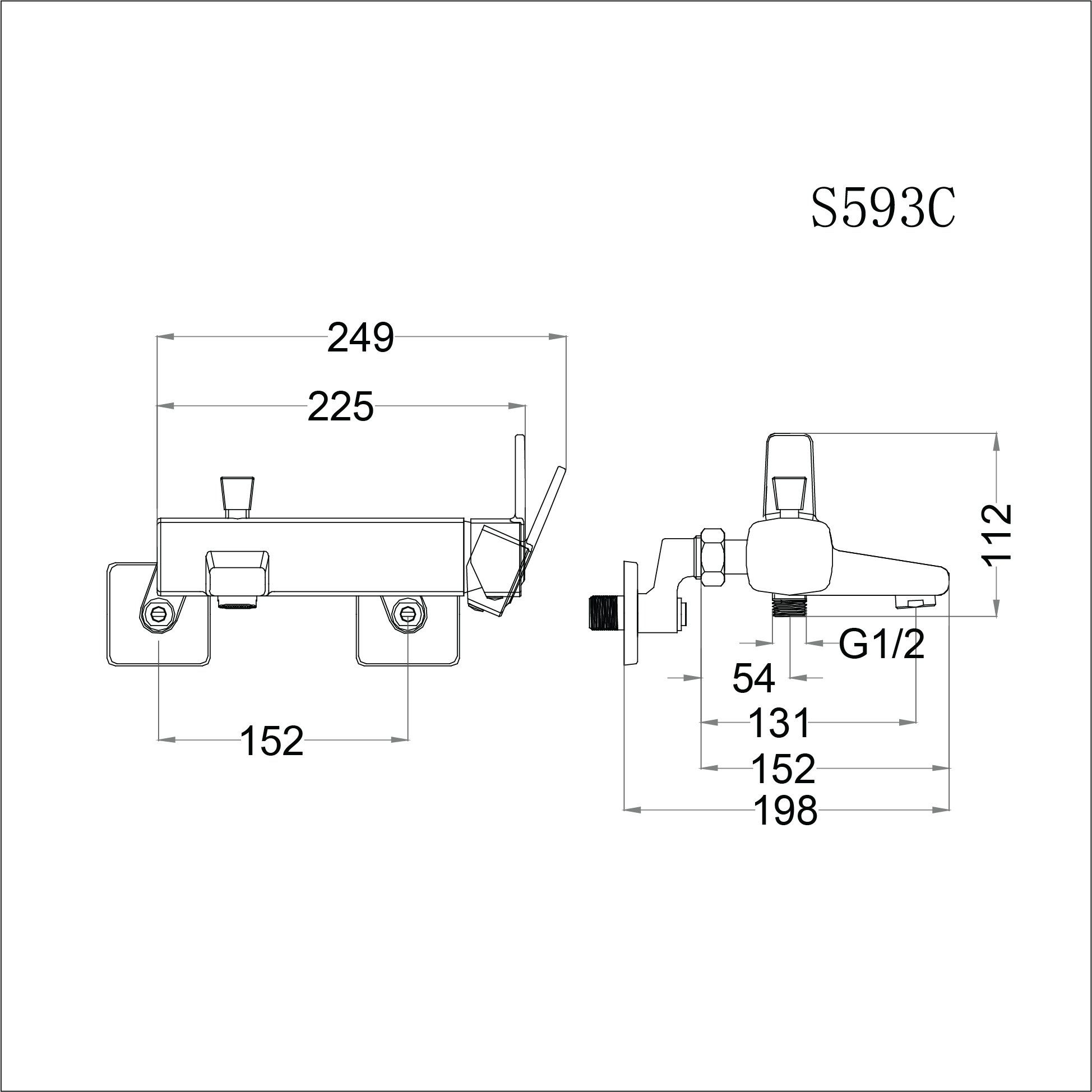  Vòi Sen Gạt Nóng Lạnh - S593C 