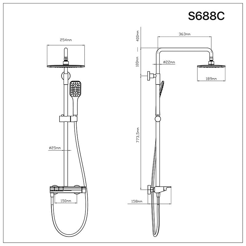  Sen tắm đứng nóng lạnh - S688C 