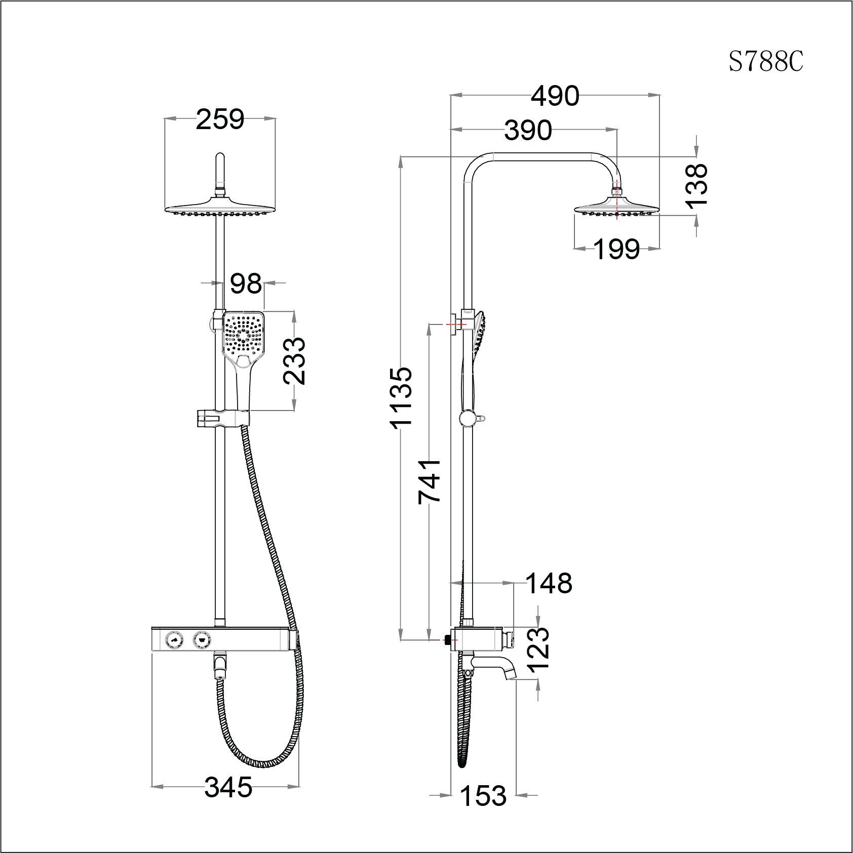  Sen Tắm Đứng Nhiệt Tự Động - S788C 