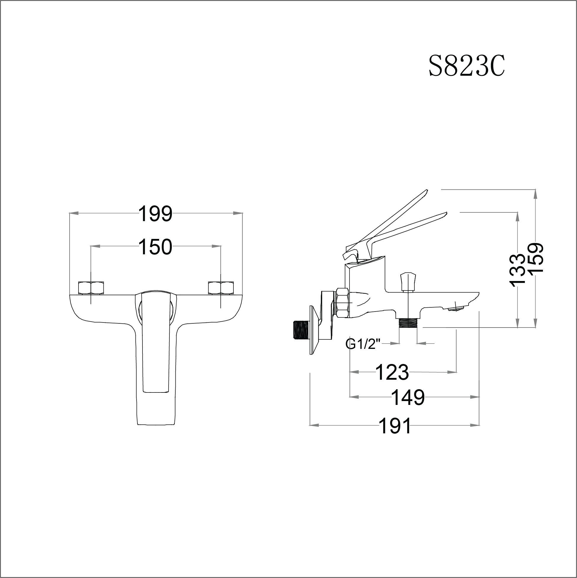  Vòi Sen Gạt Nóng Lạnh - S823C 