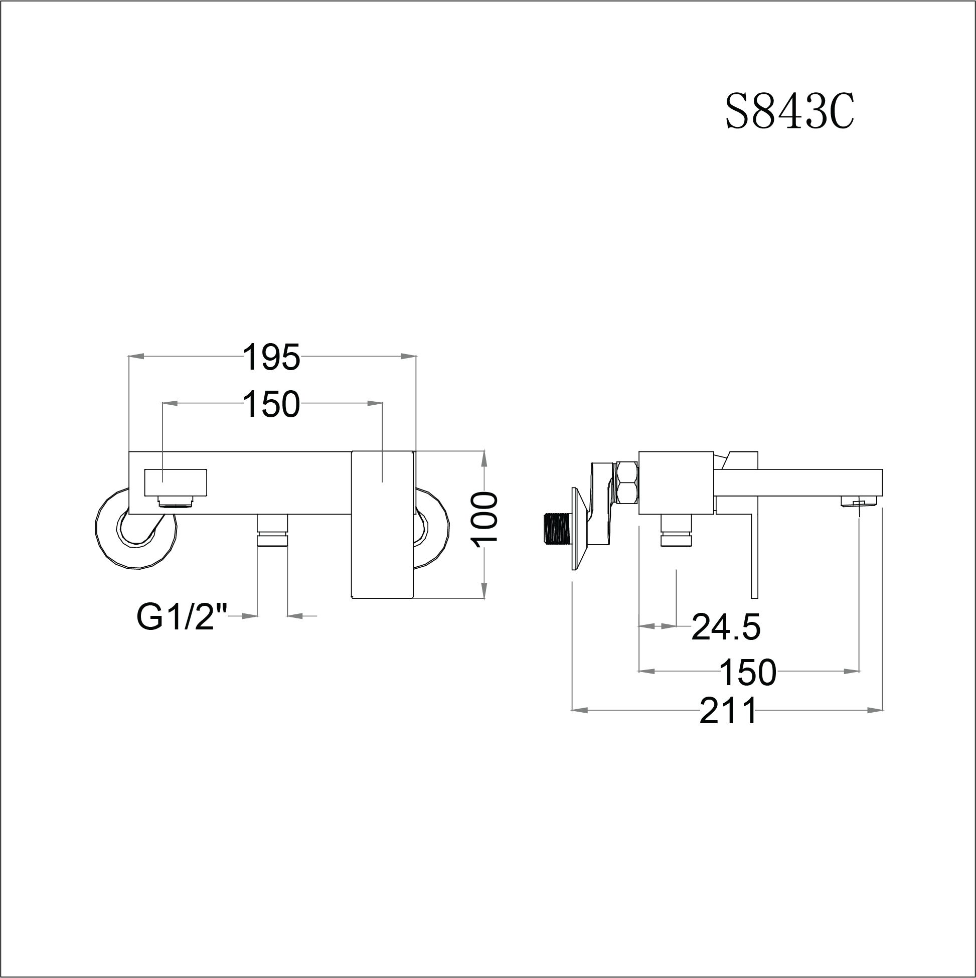  Vòi Sen Gạt Nóng Lạnh - S843C 