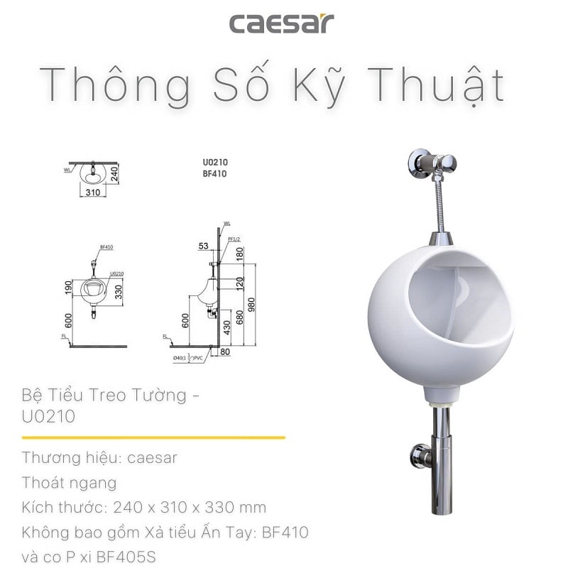  Bệ Tiểu Nam (Treo Tường) - U0210 
