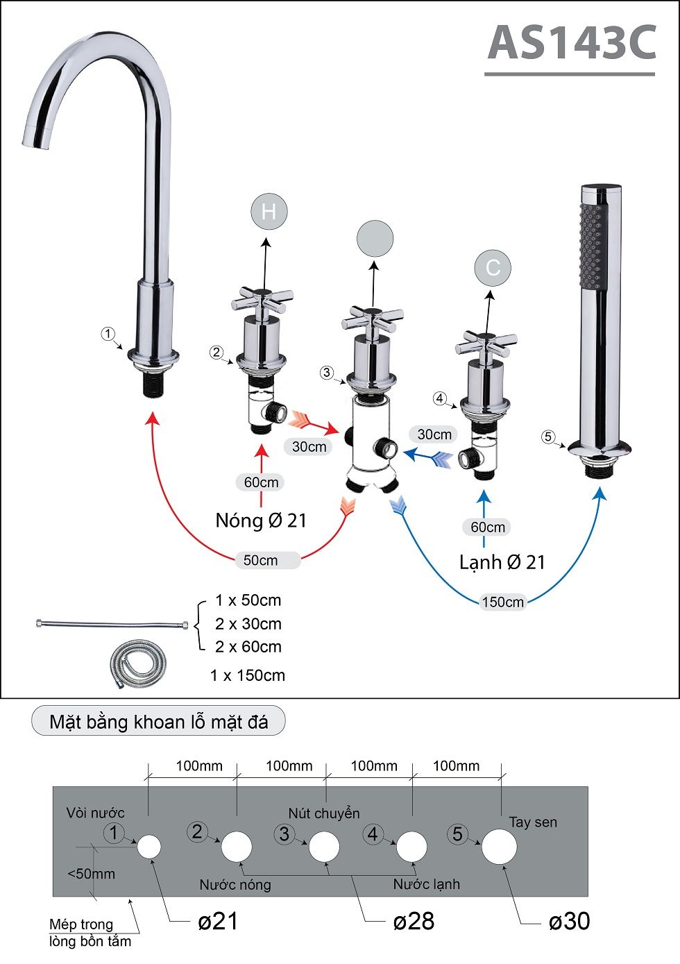  Vòi Bồn Tắm - AS143C 