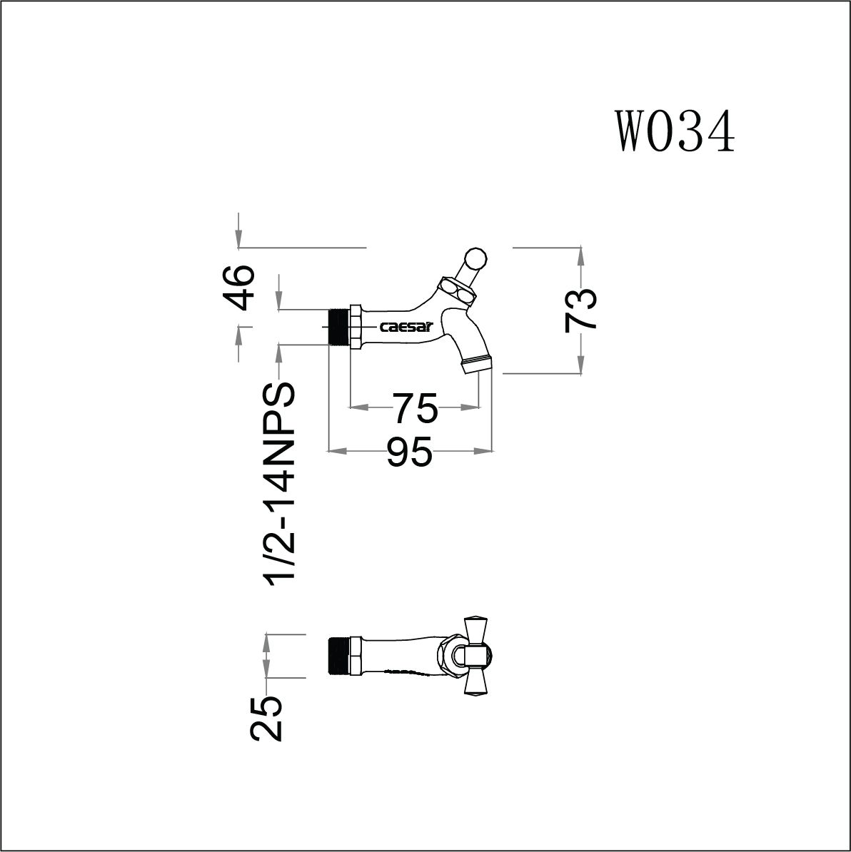  Vòi Lạnh Gắn Tường - W034 