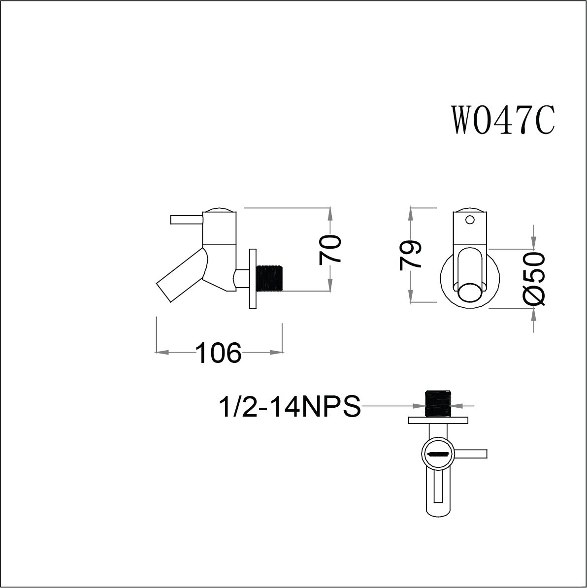  Vòi Lạnh Gắn Tường - W047C 