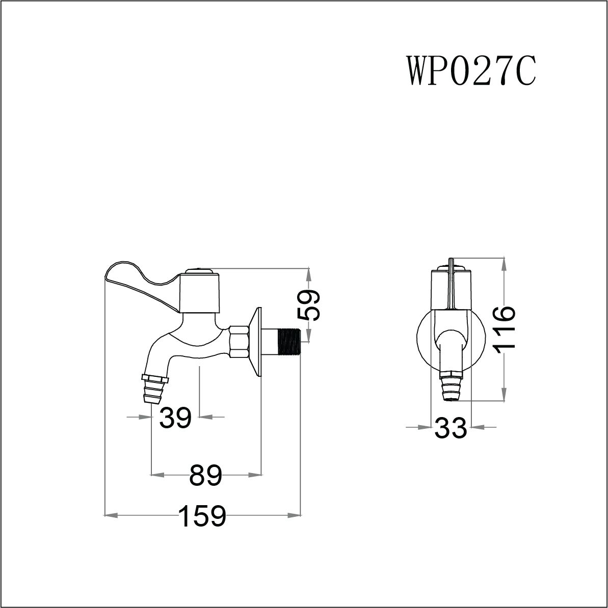  Vòi Lạnh Gắn Tường - WP027C 