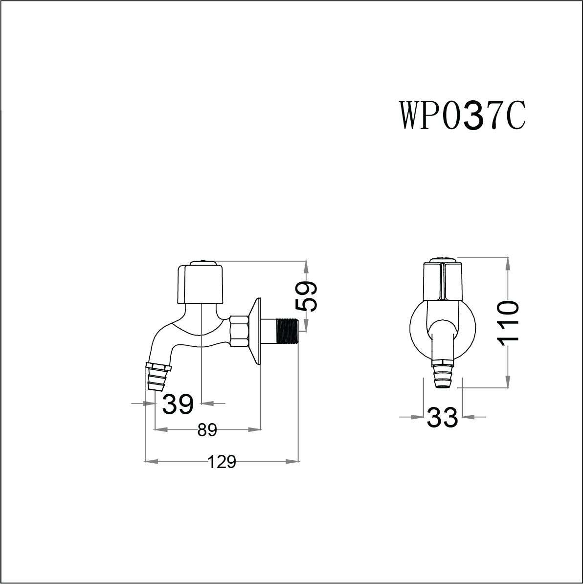  Vòi Lạnh Gắn Tường - WP037C 