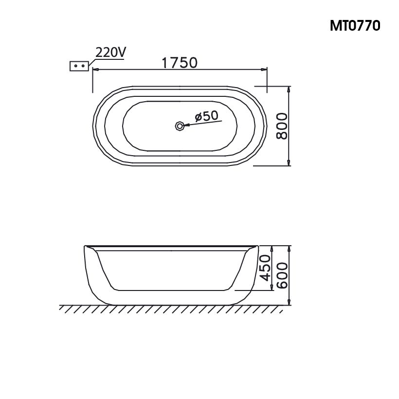  Bồn Tắm Lập Thể - AT0770 