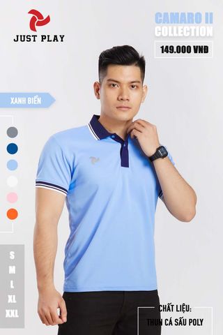 Áo thun cá sấu Polo-Camaro II xanh biển mới