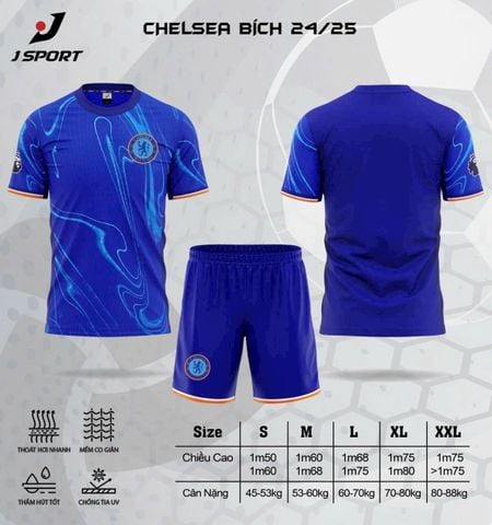 Quần Áo Bóng Đá CLB Chelsea  2024/2025 - Xanh Bích