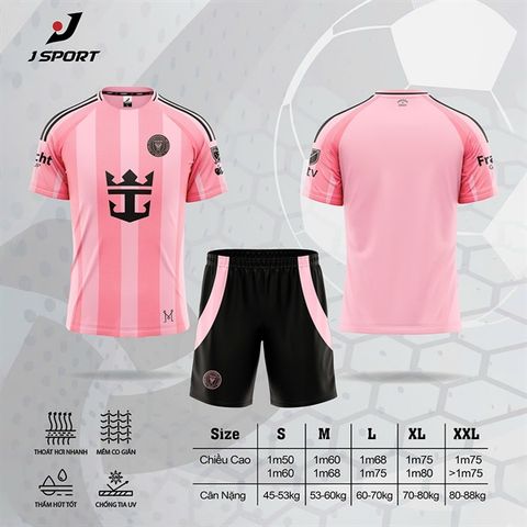 Bộ Quần Áo Đá Bóng Thể Thao CLB MIAMI  2025 - Hồng