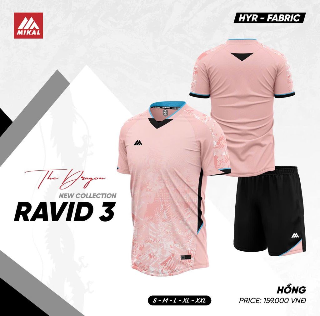 Quần Áo Bóng Đá Không Logo Mikal Ravid 3 K5 - Hồng