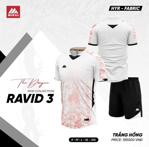 Quần Áo Bóng Đá Không Logo Mikal Ravid 3 K5 - Trắng Hồng