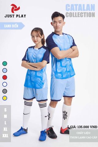 Đồ đá banh Catalan Xanh Da