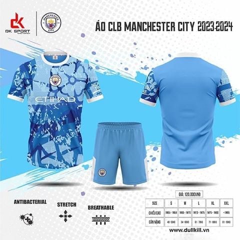 Quần áo Bóng Đá DK CLB Man City Xanh Biển 23/24 - Mẫu mới nhất