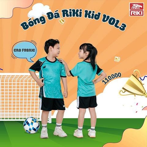 Quần Áo Đá Banh Không Logo Riki Trẻ Em Vol 3 Kid