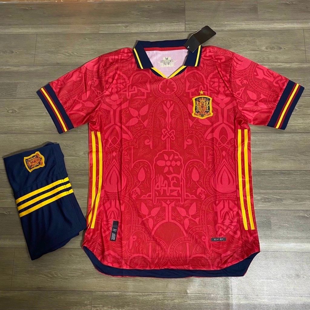 Quần áo đá bóng Đội tuyển Tây Ban Nha 2022 sân nhà vải Mè Thái cao cấp