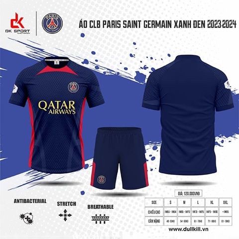 Quần áo Bóng Đá DK CLB PSG Xanh Đen 23/24 - Mẫu mới nhất