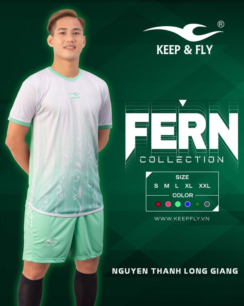 Quần Áo Bóng Đá Không Logo Keep Fly Fern - Xanh Ngọc
