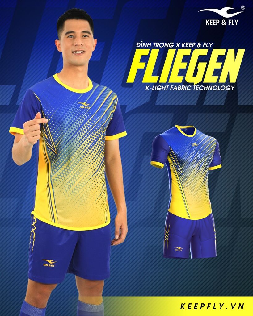 Bộ áo bóng đá Fliegen Xanh Bích