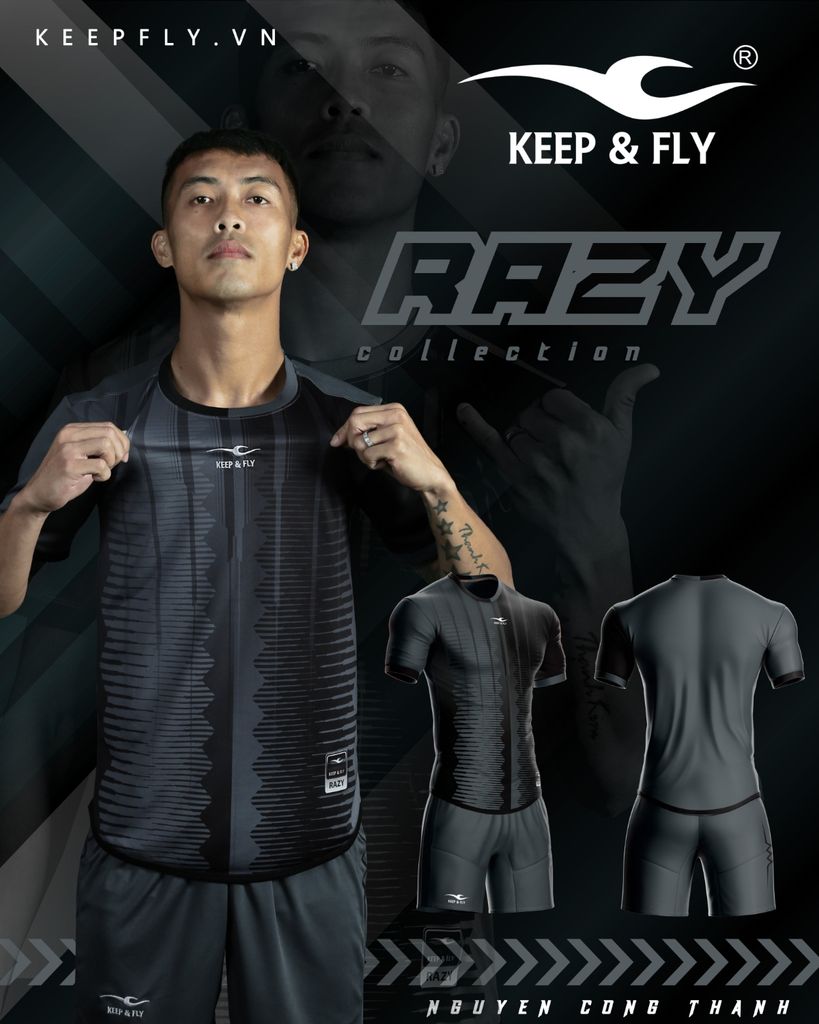 Bộ Quần Áo Bóng Đá Razy - Đen