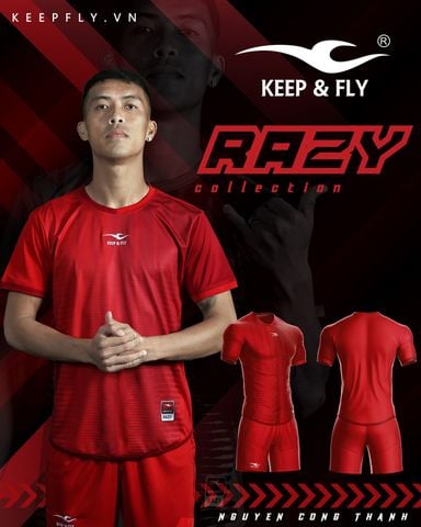 Quần Áo Bóng Đá Không Logo Keep Fly Razy -  Đỏ