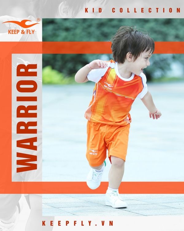 Bộ áo bóng đá Warrior Kid cam