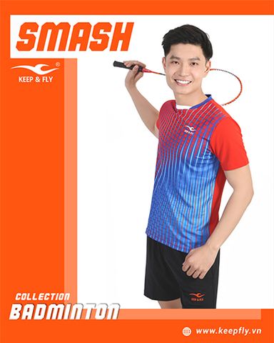 Áo cầu lông nam Smash đỏ