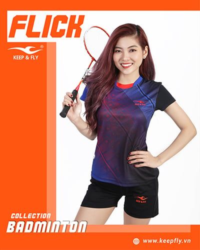 Áo cầu lông nữ Flick đen