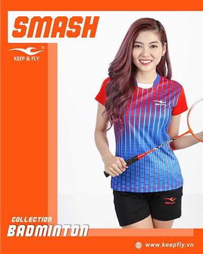 Áo cầu lông nữ Smash đỏ