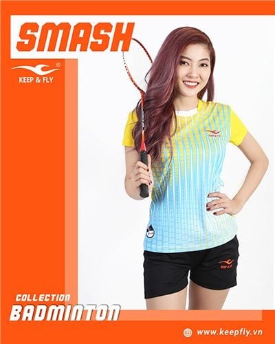 Áo cầu lông nữ Smash vàng