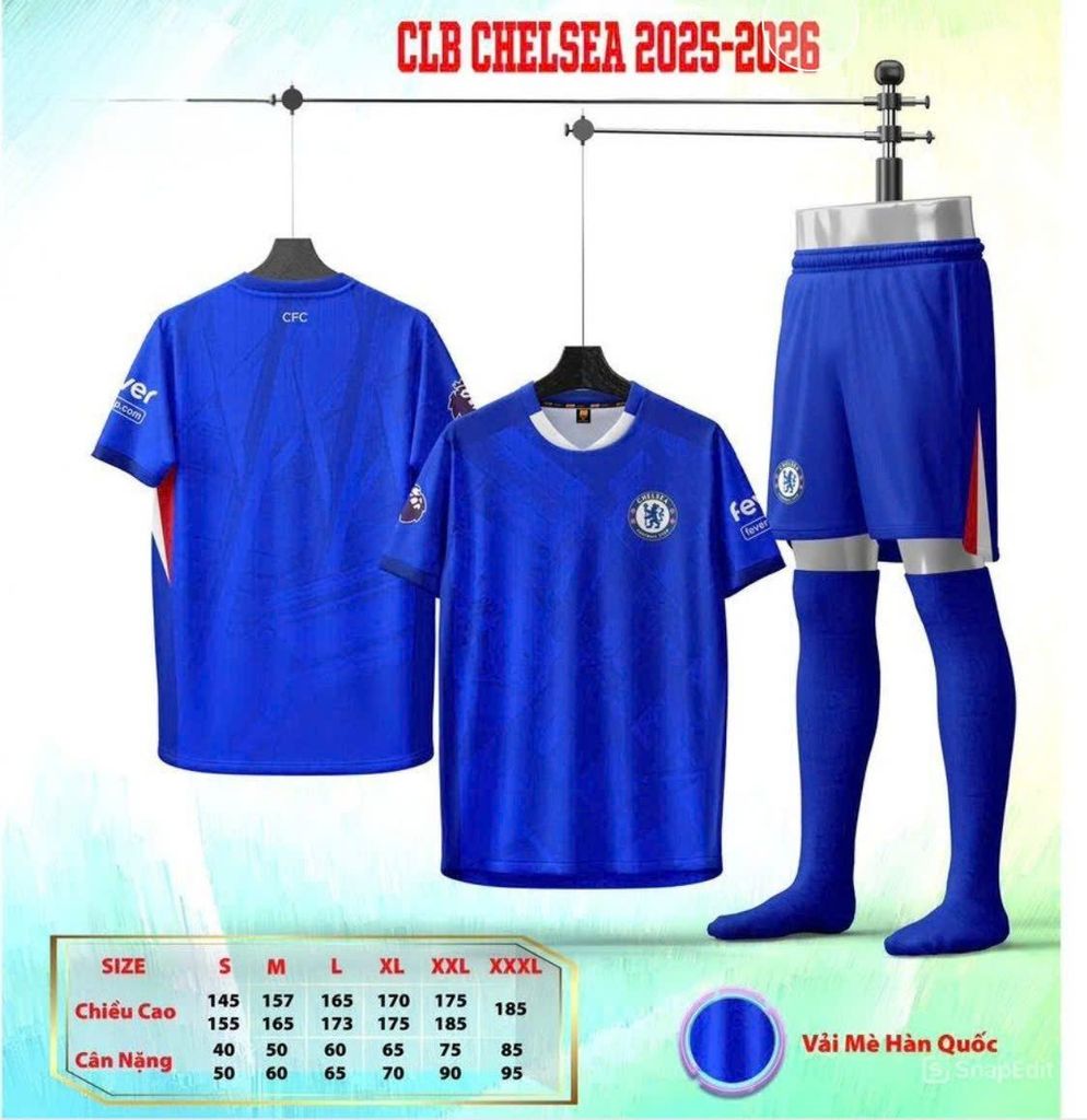 Quần Áo Bóng Đá CLB Chelsea  2025/2026 - Xanh Bích