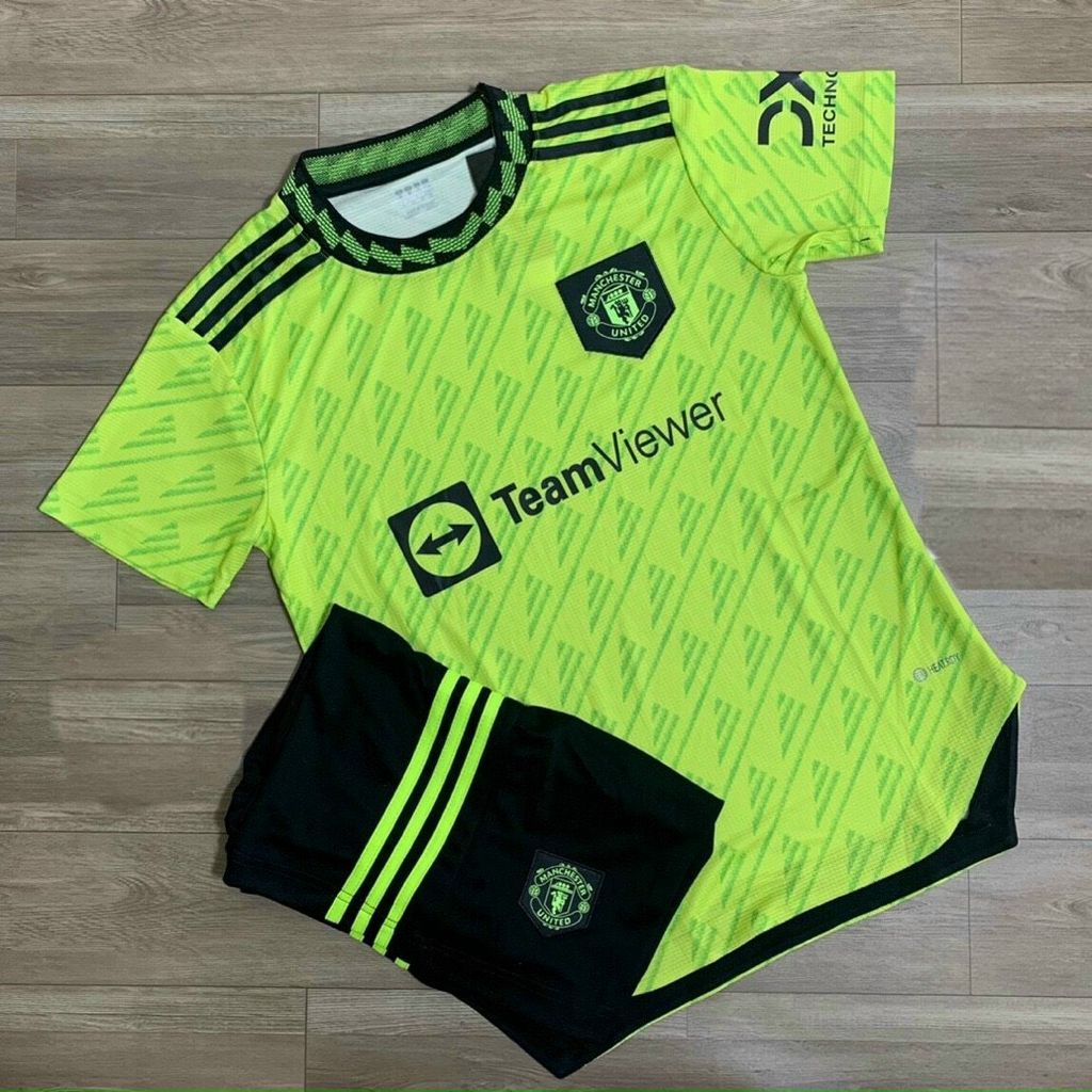 Quần áo Bóng Đá CLB Manchester MU UTD - Mẫu Mới 2023 Xanh lá - Vải Gai Thái Cao Cấp